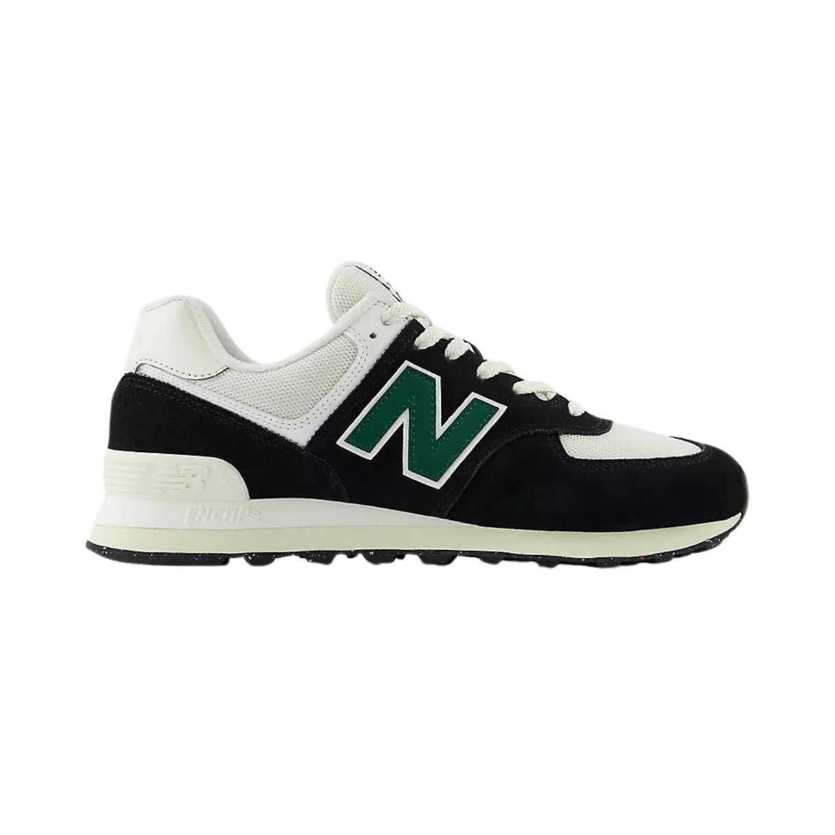 New Balance 574 Shoes Black White Marsh Green U574RBG
