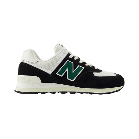 New Balance 574 Shoes - Black / White / Marsh Green (U574RBG)