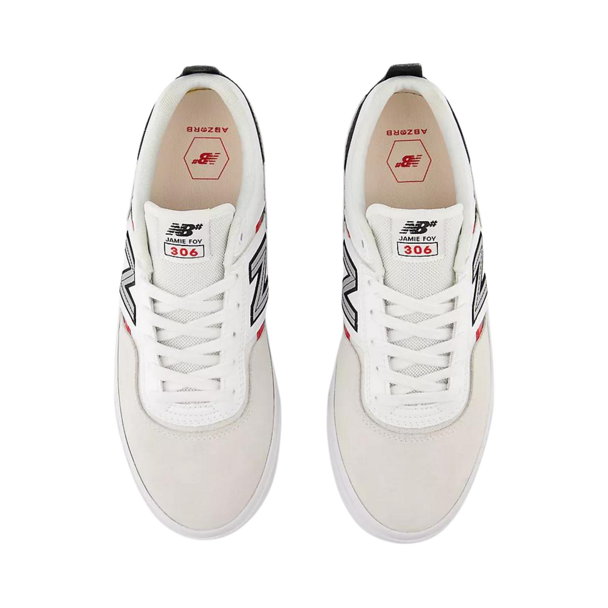 New Balance Numeric 306 Jamie Foy Shoes - White / Red (NM306OLS)