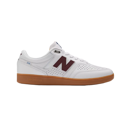 New Balance Numeric 508 Shoes - White / Burgundy (NM508WBG)