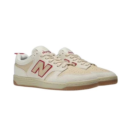 New Balance Numeric x Chocolate 480 Shoes - Sea Salt / Red (NM480SWT)