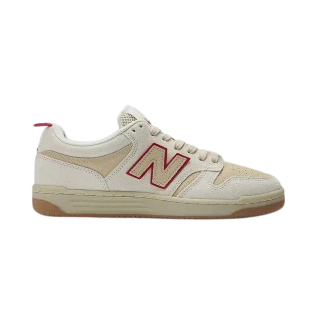 New Balance Numeric x Chocolate 480 Shoes - Sea Salt / Red (NM480SWT)