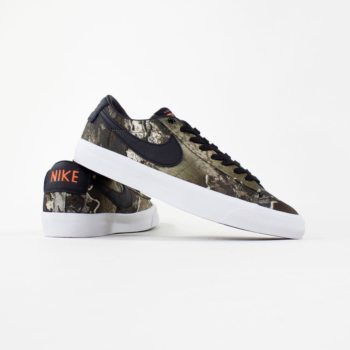 Nike SB Blazer Low GT Premium Shoes - Black / Safety Orange / Black / Photon Dust (002) - UK 10