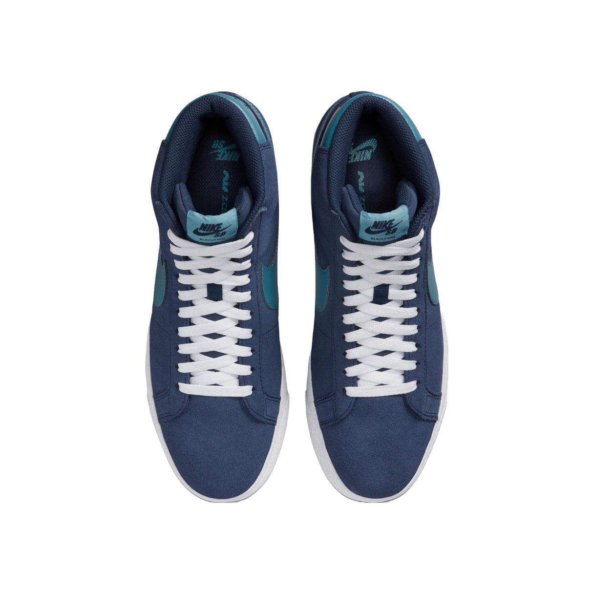 Nike SB Zoom Blazer Mid Shoes - Midnight Navy / Midnight Navy / Black / Noise Aqua (400)