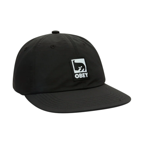 OBEY Effect Nylon 6 Panel Snapback Cap Hat - Black