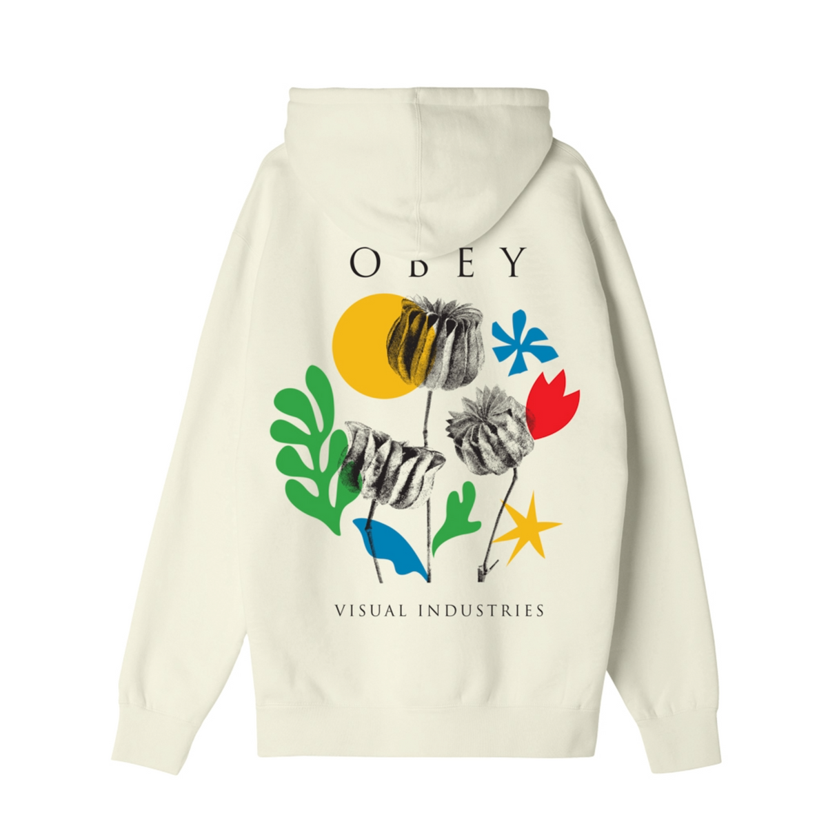 OBEY Flowers Papers Scissors Hoodie - Unbleached