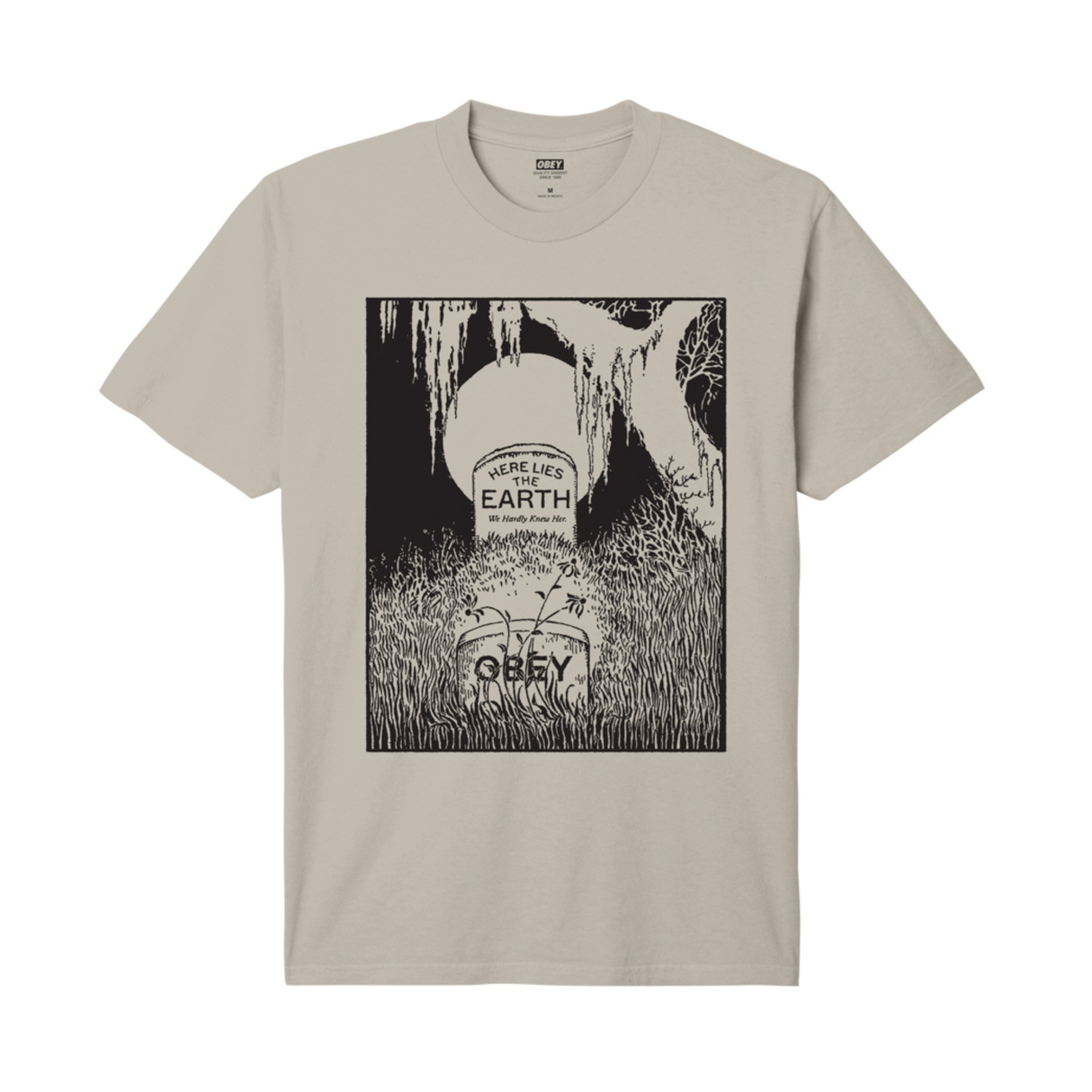 OBEY Here Lies The Earth T-Shirt - Pigment Silver Grey