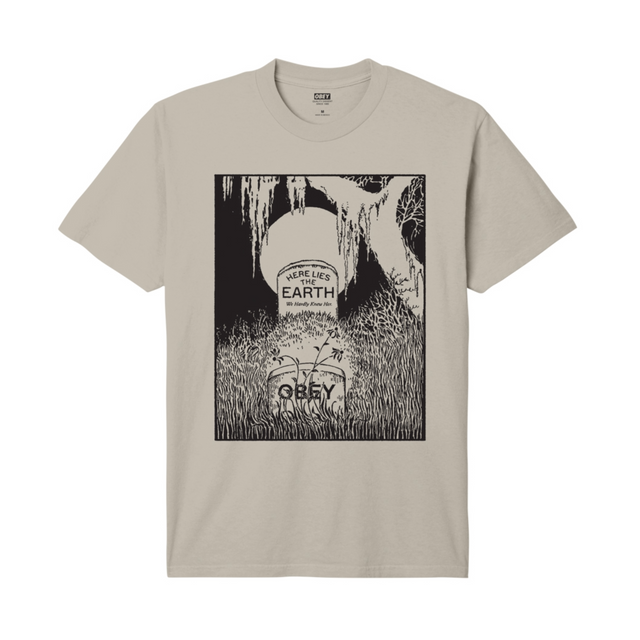 OBEY Here Lies The Earth T-Shirt - Pigment Silver Grey