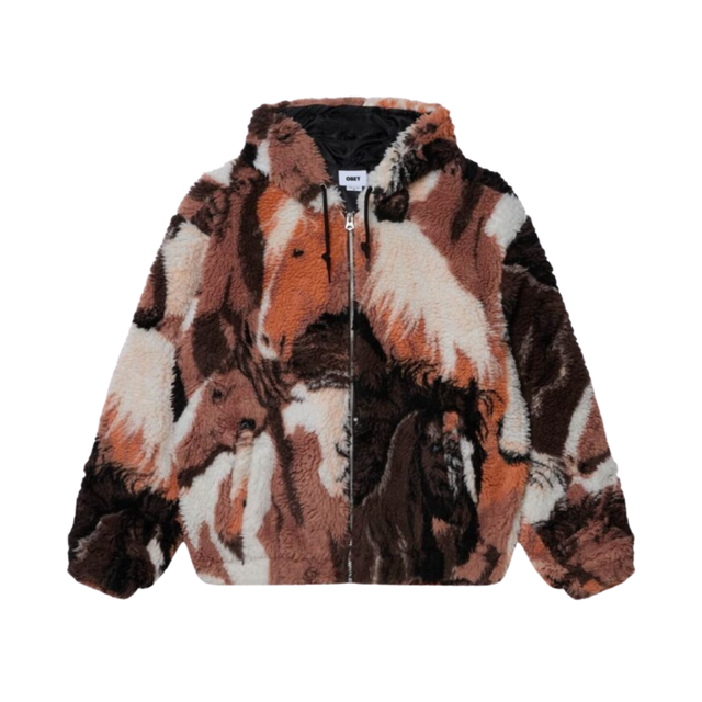 OBEY Horses Sherpa Jacket - Brown