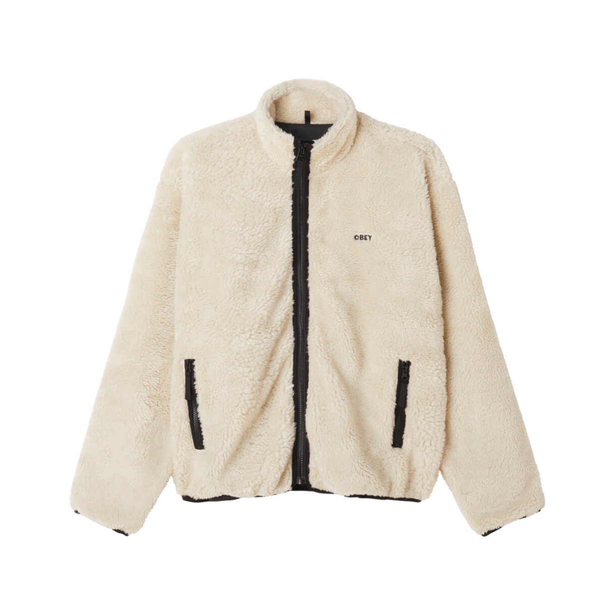 OBEY Icon Face Sherpa Jacket - Unbleached