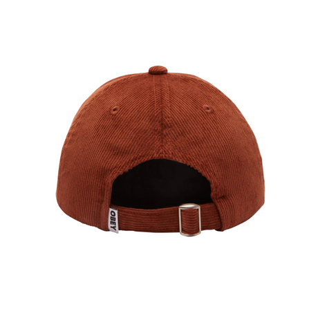 OBEY Lowercase Corduroy 6 Panel Snapback Cap Hat - Mocha Bisque