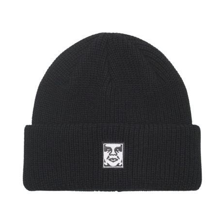 OBEY Mid Icon Patch Cuff Beanie - Black
