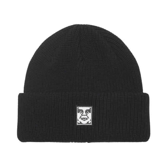 OBEY Mid Icon Patch Cuff Beanie - Black