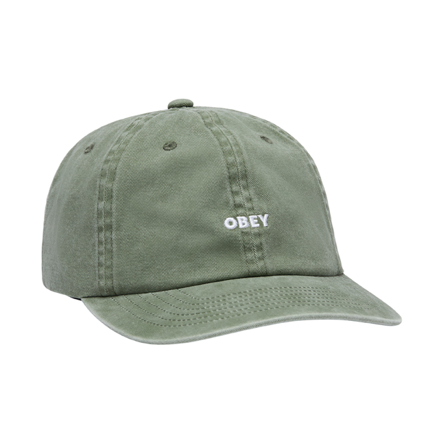 OBEY Pigment Bold 6 Panel Strapback Cap Hat - Pigment Olive