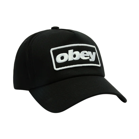 OBEY Ranch 5 Panel Snapback Cap Hat - Black