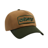 OBEY Ranch 5 Panel Snapback Cap Hat - Deep Forest / Multi