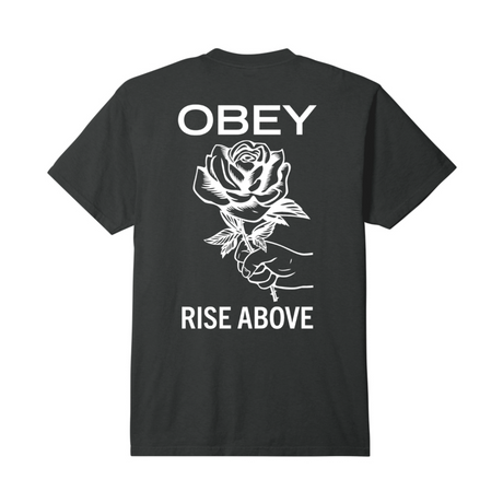 OBEY Rise Above Rose T-Shirt - Pigment Vintage Black