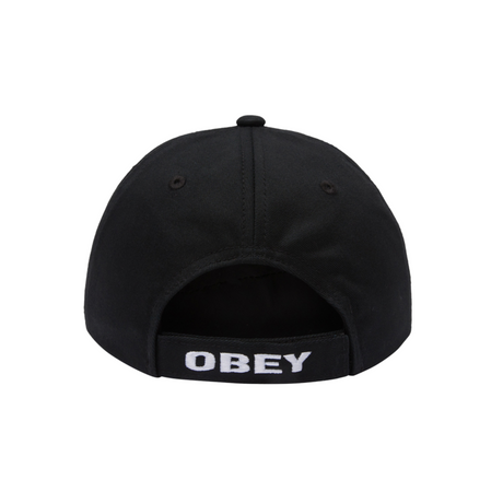 OBEY Star 6 Panel Velcro Back Cap Hat - Black