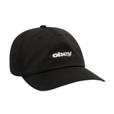 OBEY Stride 5 Panel Strapback Cap Hat - Black