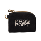 Pass Port Empty Pockets Coin Pouch Wallet - Black