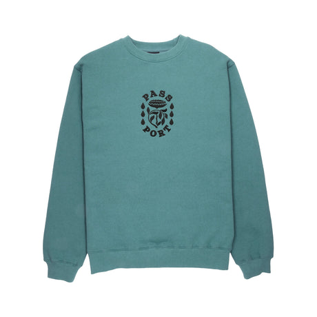 Pass Port Fountain Embroidery Sweatshirt - Washed Teal