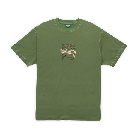 Pass Port Frog Lure Organic Cotton T-Shirt - Dark Olive