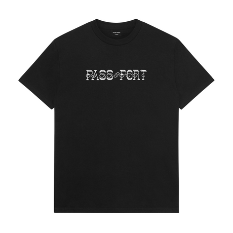 Pass Port Needlework T-Shirt - Black