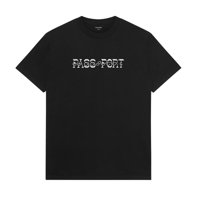 Pass Port Needlework T-Shirt - Black