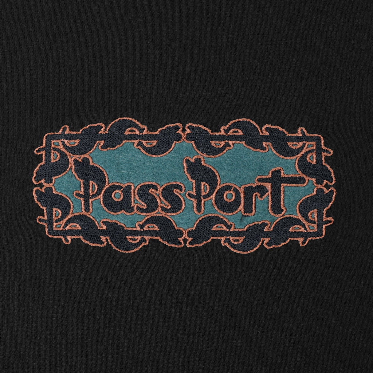 Pass Port Pattoned T-Shirt - Black