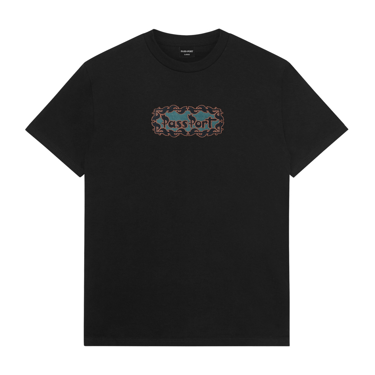 Pass Port Pattoned T-Shirt - Black