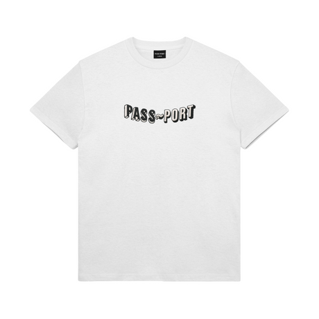 Pass Port Sunken Logo Embroidery T-Shirt - White