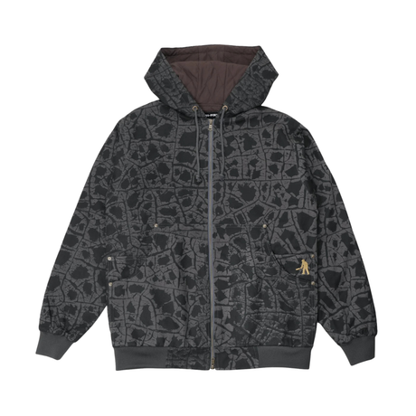 Pass Port Weathered Diggers Club Zip Hoodie - Black