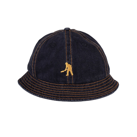 Pass Port Workers Club Denim Bucket Hat - Washed Black