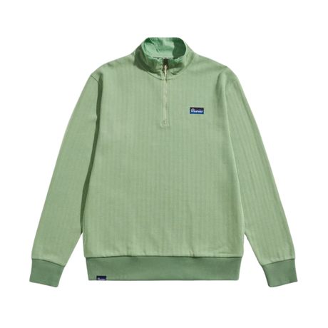 Penfield Textured Stripe Half Zip Funnel Sweatshirt - Mistletoe