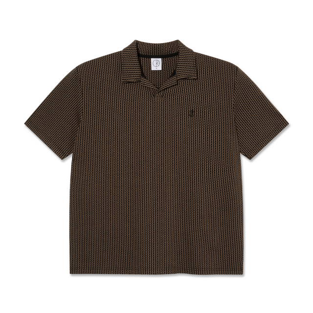 Polar Skate Co. Bouclé Serge Polo Shirt - Brass / Black