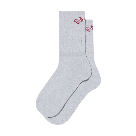 Polar Skate Co. College Large Rib Socks – Heather Grey