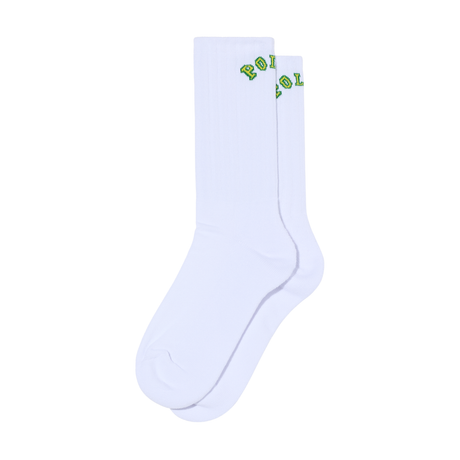 Polar Skate Co. College Large Rib Socks – White