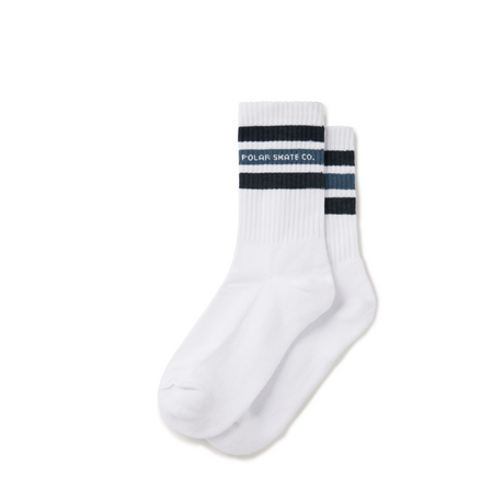 Polar Skate Co. Fat Stripe Ribbed Socks – White / Blue