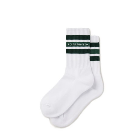 Polar Skate Co. Fat Stripe Ribbed Socks – White / Green