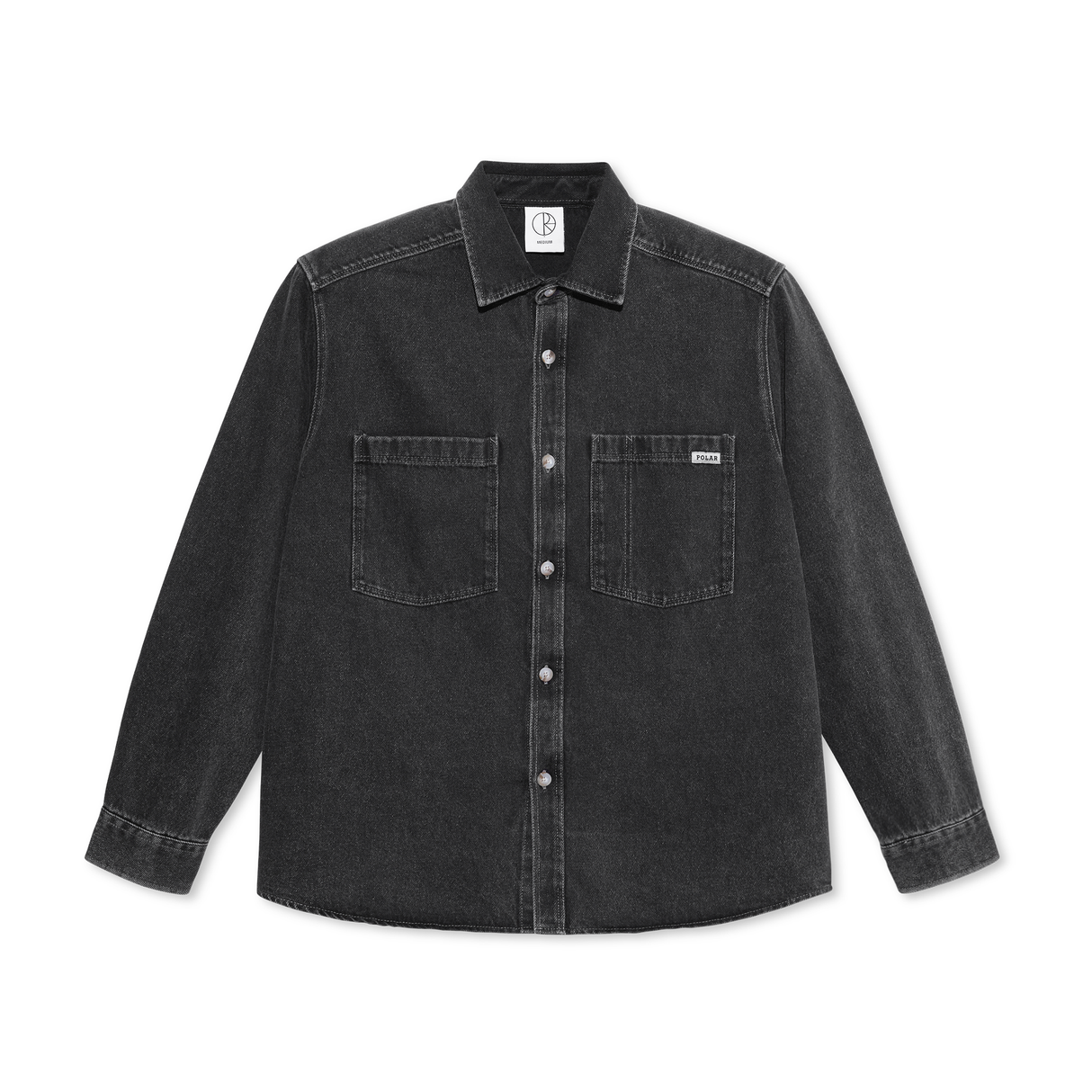 Polar Skate Co. Mike Denim Shirt - Silver / Black