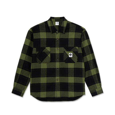 Polar Skate Co. Mike Flannel Shirt - Black / Army Green