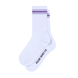 Polar Skate Co. Stripe Rib Socks – White / Lavender