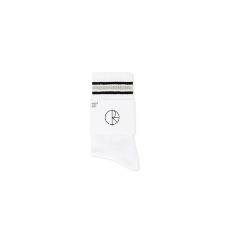 Polar Skate Co. Stripe Ribbed Socks – White / Black