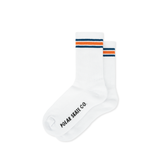 Polar Skate Co. Stripe Ribbed Socks – White / Blue / Orange