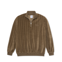 Polar Skate Co. Stripe Zip Neck Sweatshirt - (Velour) Beech
