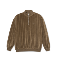 Polar Skate Co. Stripe Zip Neck Sweatshirt - (Velour) Beech