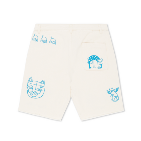 RIPNDIP Blonded Denim Shorts - Off White