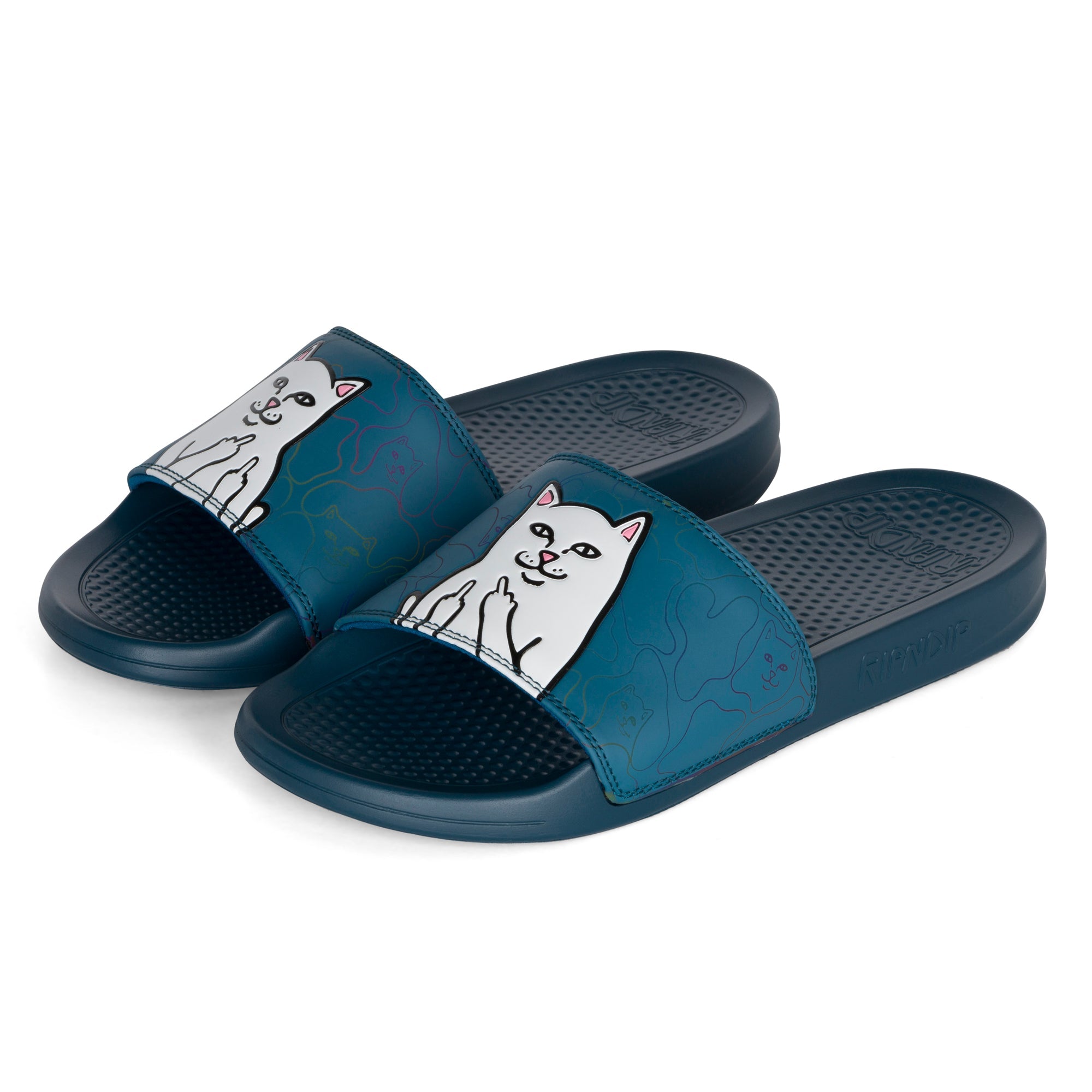 RIPNDIP Lord Nermal Camo Sliders Blue exclusive at Remix Remix Casuals