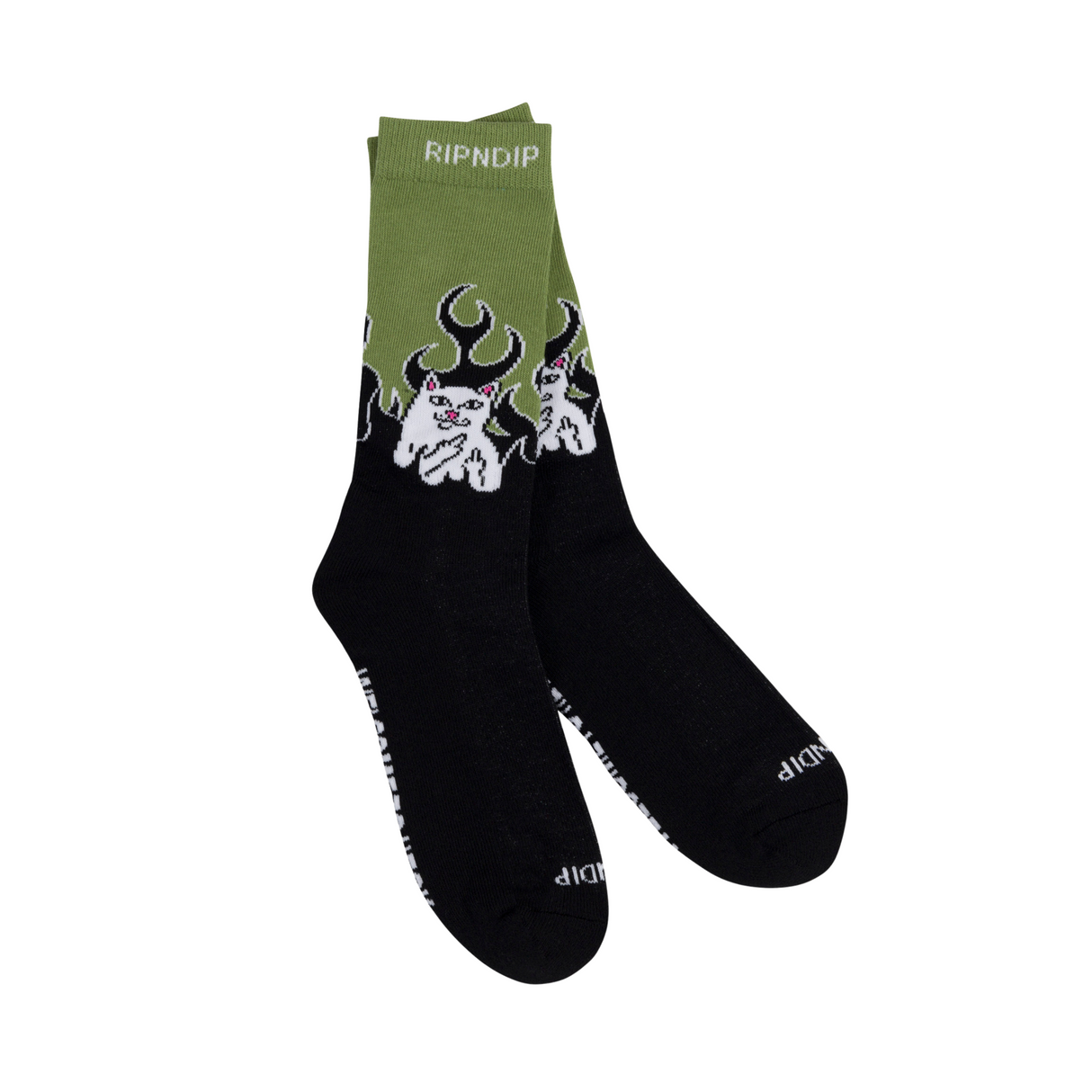 RIPNDIP Welcome To Heck Socks - Black / Light Forest