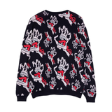 Santa Cruz Bone Hands All Over Knit Crew Pullover Jumper - Black